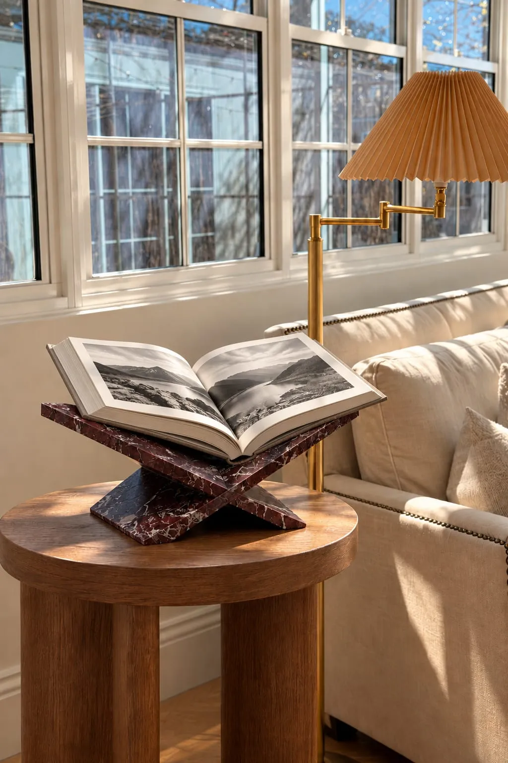 Book Stand in Rosso Levanto, at home