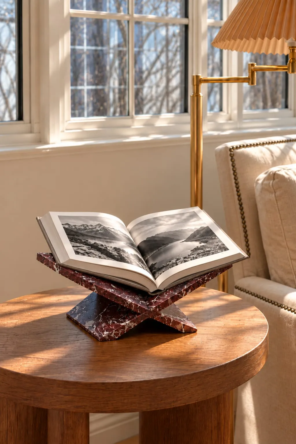 Book Stand in Rosso Levanto, at home