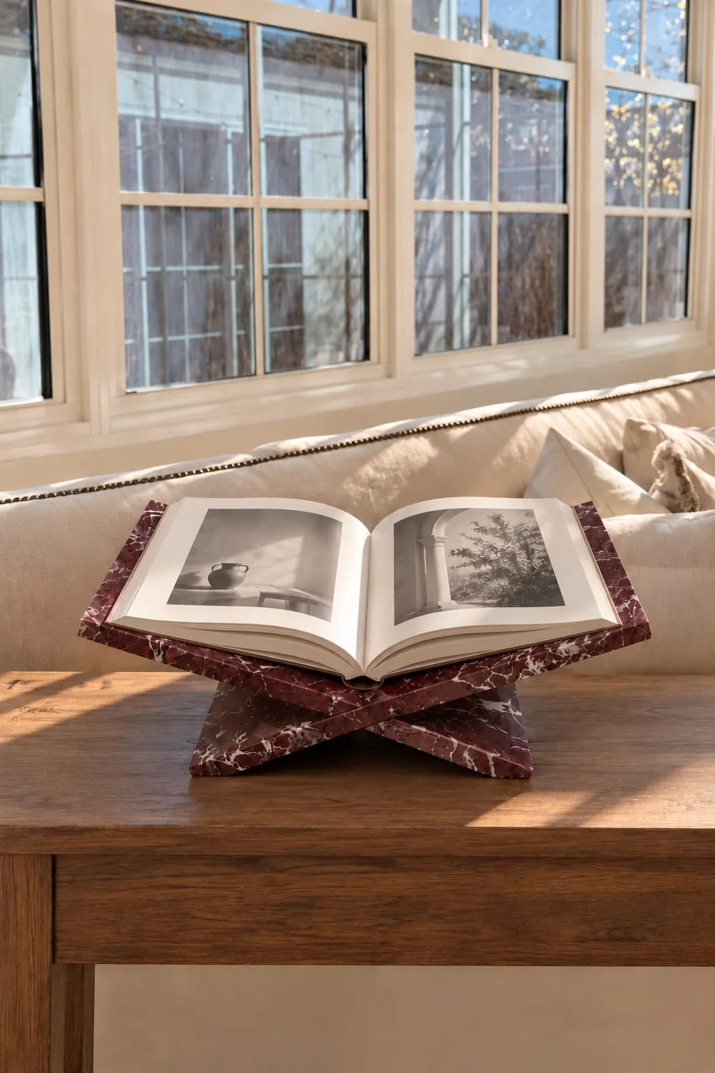 Book Stand in Rosso Levanto, at home